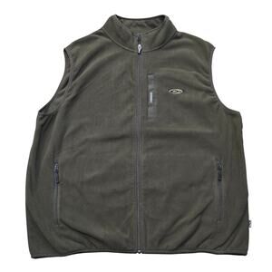 Drake Waterfowl Systems Green Full Zip Brown Vest Fleece